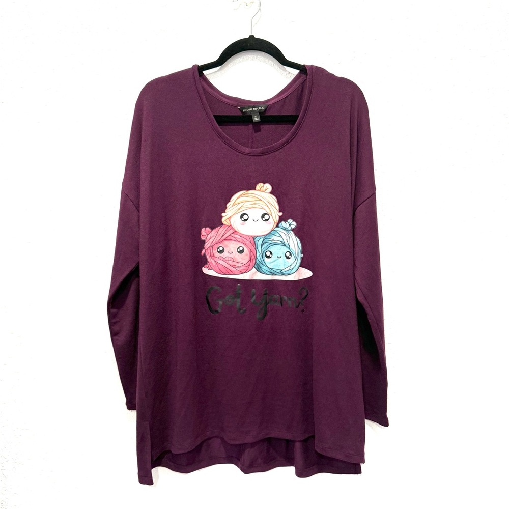 Banana Republic Plum Long Sleeve Top XL